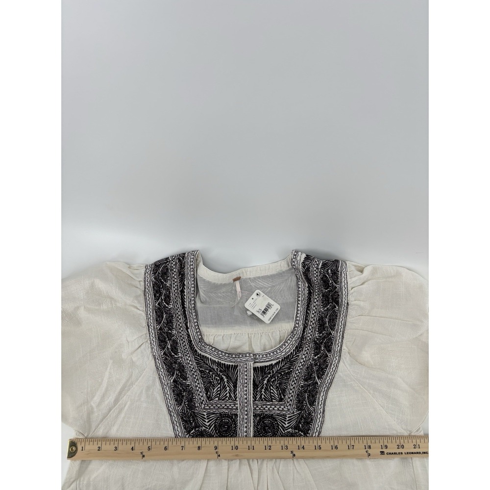 NWT Free People Iggie Embroidered Top XS Boho Festival Oversized Crop MSRP $128 - Picture 13 of 14
